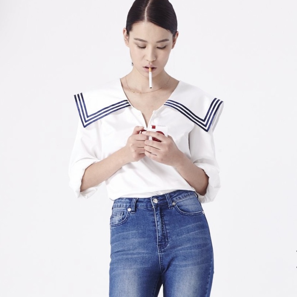 L’ecole desFemmes silk sailor top